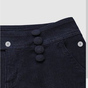 BNWOT Solid Double Breasted Pocket Detail Straight Leg Jeans
